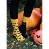 Halloween Socks (1 Pair) Spooky Cats and Bats Pattern Black and Yellow Socks Cute Halloween Gifts