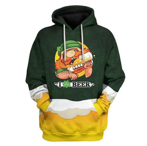 St Patrick's Day I Love Beer Hoodie St Patrick's Day Clothes HT