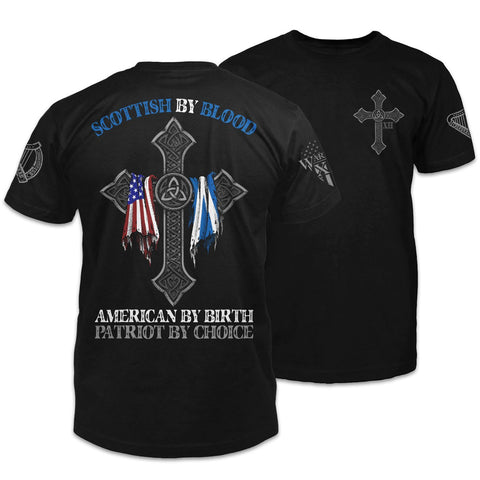 American Patriot Shirt Black Scottish By Blood
