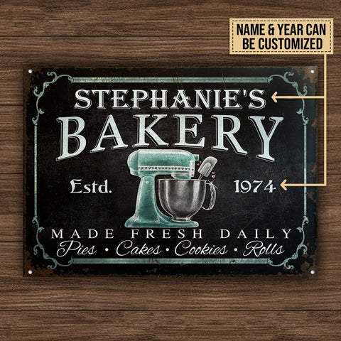 Personalized Kitchen Classic Metal Signs Bakery For Home Decor