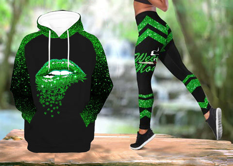 Weed Mom Cannabis Hoodie Leggings Set For Women Marijuana 420 Weed Shirt Clothing Gifts HT