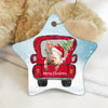 Cute Pig Christmas Ornament Farm Animal Ceramic Ornament 2 sided Christmas Tree Hanging Decor Xmas Gift HN