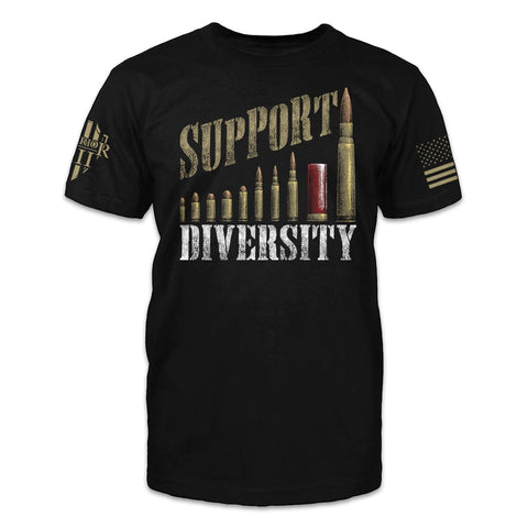 American Patriot Shirt Black Support Diversity