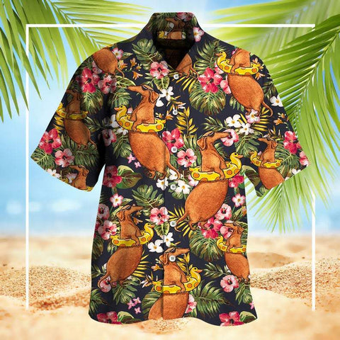 Cool Fat Dachshund Hawaiian Shirt