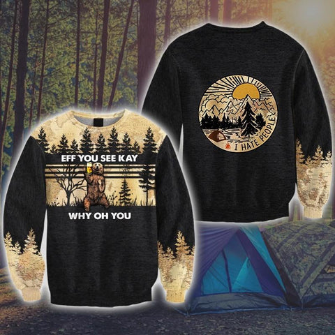 Eff You See Kay Why Oh You 3D All Over Printed Camping Shirt
