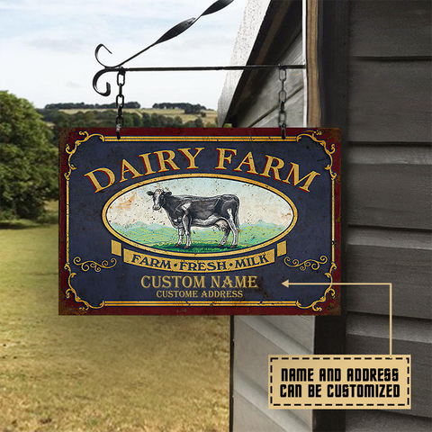 Personalized Dairy Farm Farm Fresh Milk Metal Signs