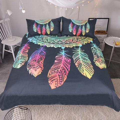 Colorful Half Dreamcatcher Bedding Set 3pcs