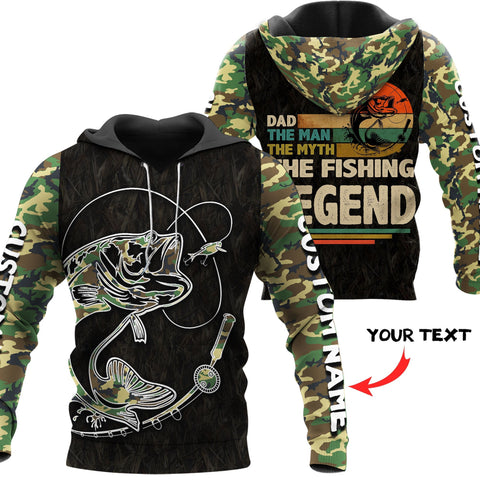 Men Hoodie Fishing Dad The fishing Legend Customize 3d all over printed shirts for men and women