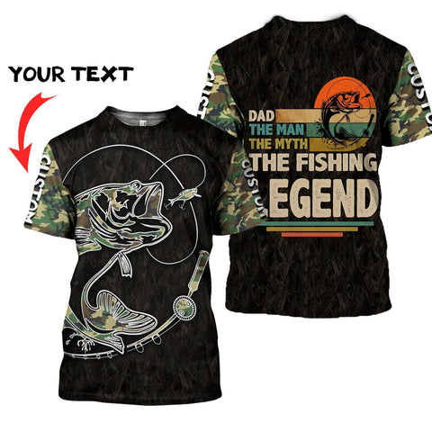 Men Shirt Fishing Dad The fishing Legend Customize 3d all over printed shirts for men and women