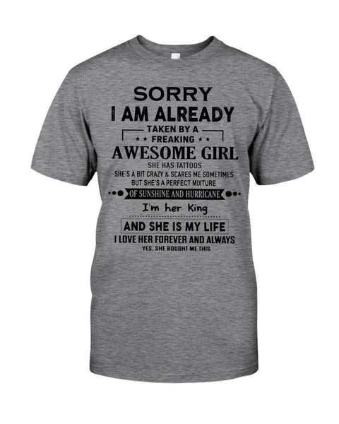 I'm Already Taken By A Freaking Awesome Girl Gift for Boyfriend Classic T-Shirt