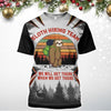 Sloth Hiking Team Vintage We Will Get There When We Get There Black 3D All Over Printed Camping Shirt