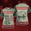 Bear Ho Ho Ho Ugly Christmas Knitting Pattern 3D All Over Printed Camping Shirt