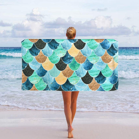 Mermaid Pattern Sand Free Beach Towel 2