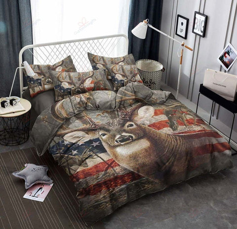 DEER HUNTING US FLAG KK0909009 BEDDING SET