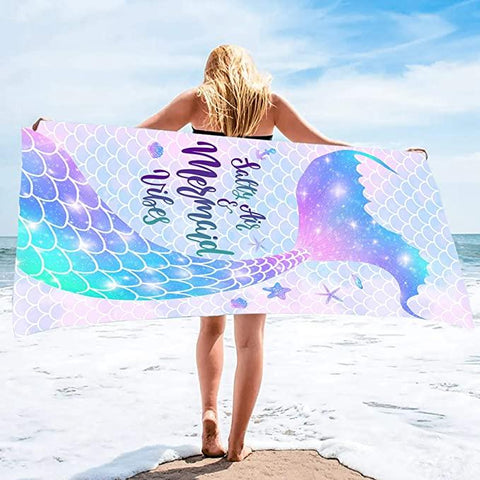 Be A Mermaid And Make Waves Sand Free Beach Towel