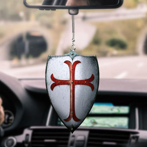 KNIGHT TEMPLAR SHIELD CAR HANGING ORNAMENT