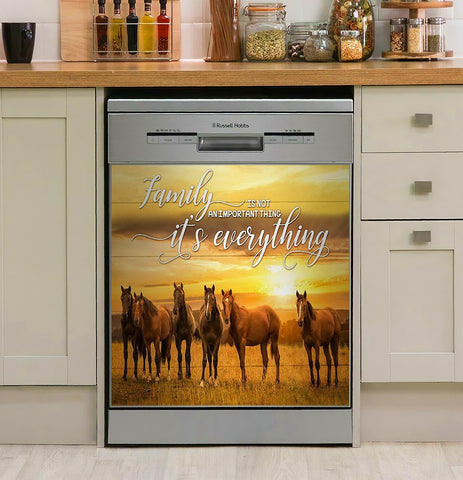 Family Is Not An Important Thing Its Everything Horse Decor Kitchen Dishwasher Cover