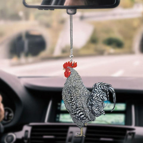 ROOSTER SQUARE CAR HANGING ORNAMENT