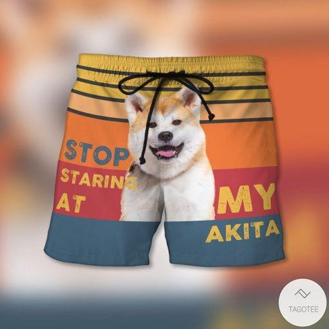 Stop Staring At My Akita Beach Shorts