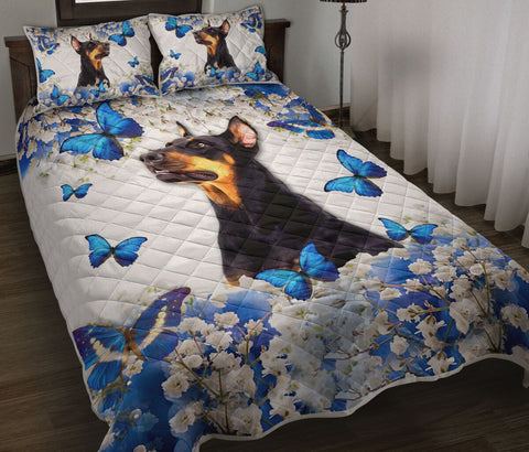 DOBERMAN - QUILT BEDDING SET TT004, Gift for Doberman Lover Dog Lover