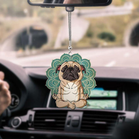 PUG YOGA CAR HANGING ORNAMENT