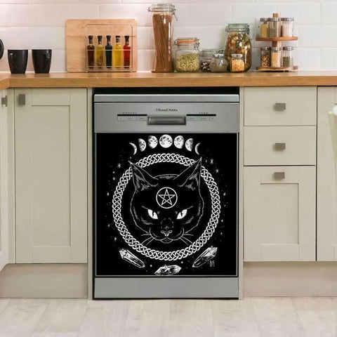 Black Cat Wicca Pagan Witch Dishwasher Cover