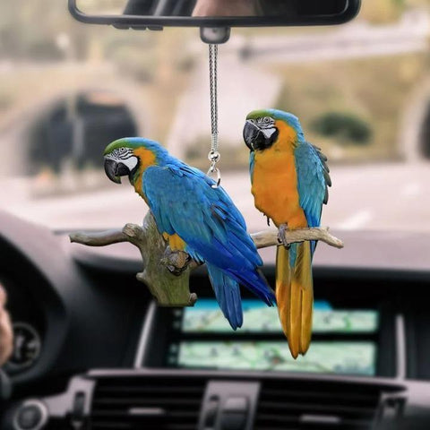 Parrot Car Ornament PARROT STANDING CAR HANGING ORNAMENT