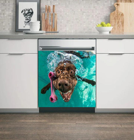 Funny Dachshund Underwater Decor Kitchen Dishwasher Cover