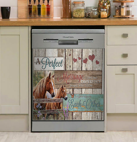 A Perfect Marriage Horse Decor Kitchen Dishwasher Cover