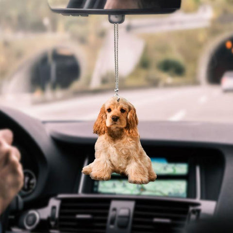 AMERICAN COCKER SPANIEL PUPPY CAR HANGING ORNAMENT