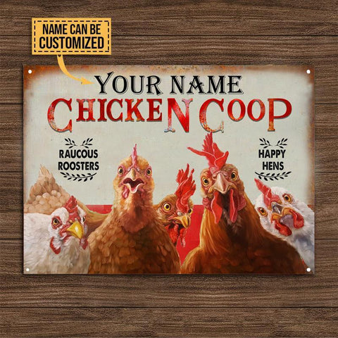 Personalized Funny Chicken Coop Custom Classic Metal Signs.