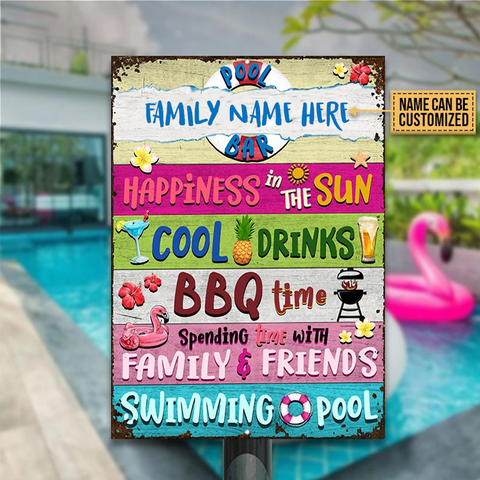 Welcome To Our Pool Bar Metal Sign