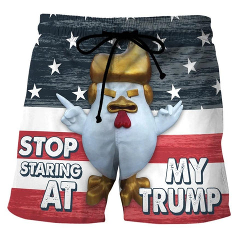 Stop Staring At My Trump  Custom Swim Trunks