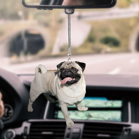 PUG STANDING CAR HANGING ORNAMENT