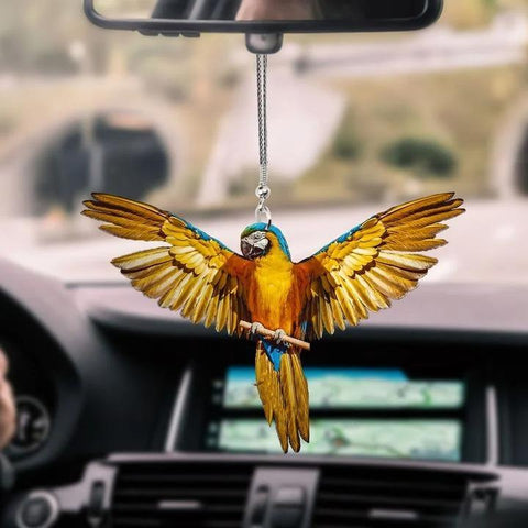 Parrot Car hanging PARROT YELLOW PARROT FLYING CAR HANGING ORNAMEN