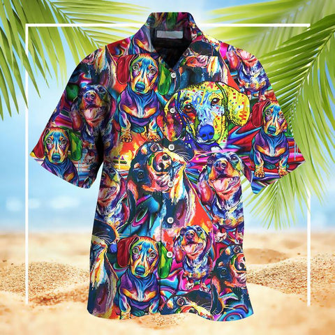 Dachshund Hippie Hawaiian Shirt