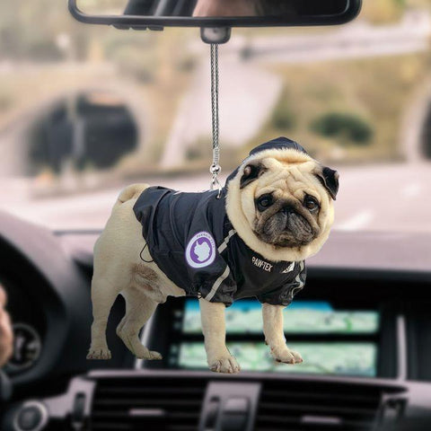 PUG WEAR COAT CAR HANGING ORNAMENT