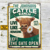 Personalized Highland Cattle Ranch Gate Open Customized Classic Metal Signs
