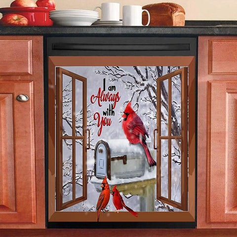 Winter Cardinal I Am Always With You Decor Kitchen Dishwasher Cover HT