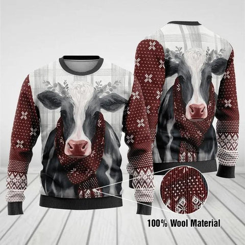 Dairy Cow Merry Christmas 3D Sweater Xmas Gift