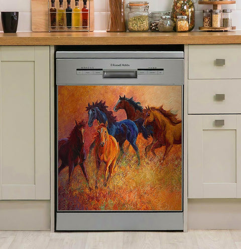 Horse Dishwasher Cover Free Range  Wild Horses Decor Kitchen Dishwasher Cover