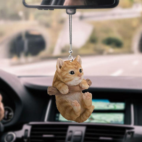 CAT CLIMBING CAR HANGING ORNAMENT
