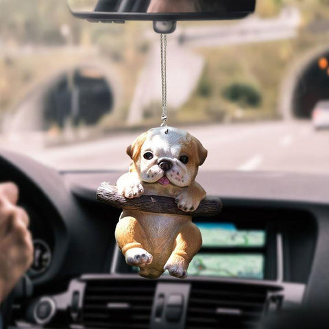 FRENCH BULLDOG CLIMB CAR HANGING ORNAMENT