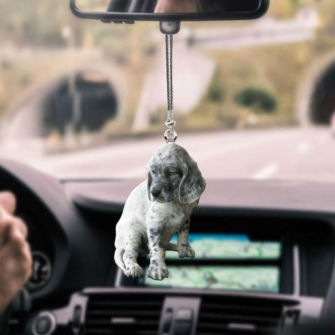 ENGLISH COCKER SPANIEL GRAY CAR HANGING ORNAMENT