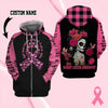 FIGHT CANCER because giving up is not an option Breast Cancer Awareness 3D Custom Hoodie