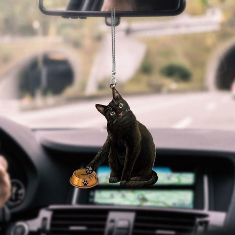BLACK CAT HUNGRY CAR HANGING ORNAMENT